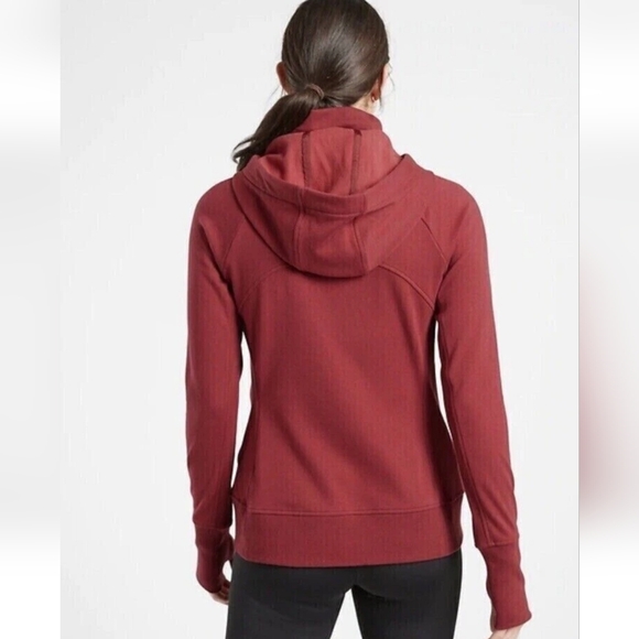 ATHLETA Triumph Hoodie Sweatshirt Jacket | Decadent Red Size LARGE  #486251 - Picture 2 of 13